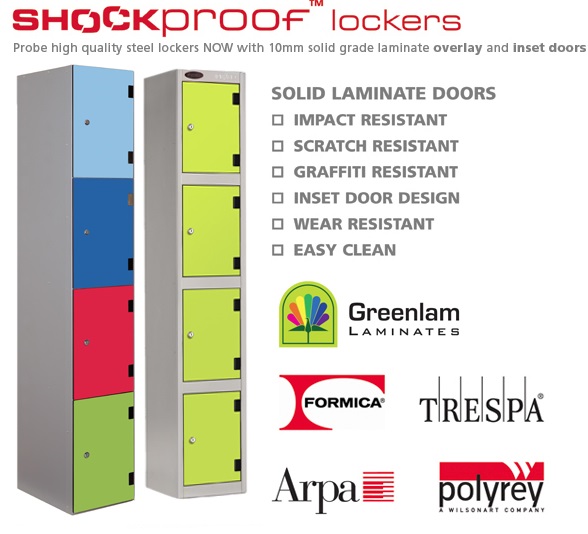 SHOCKBOX Lockers - Solid Grade Laminate Doors with Steel Bodies
